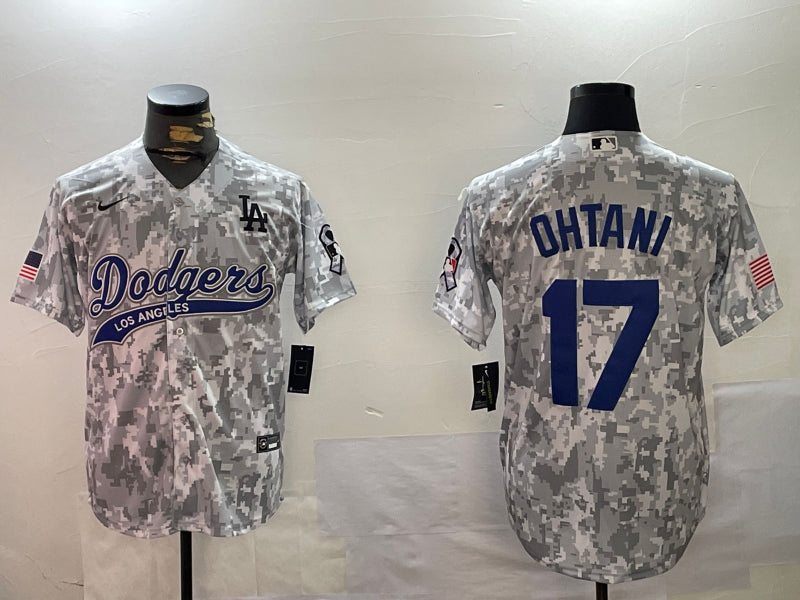 Men’s Los Angeles Dodgers Shohei Ohtani #17 Arctic Camo 2024 Salute to Service Limited Jersey