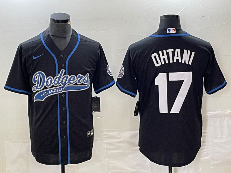 Men’s Los Angeles Dodgers Shohei Ohtani #17 Black Jersey Joint Edition