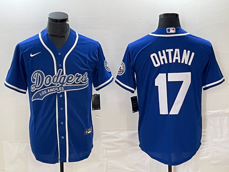 Men’s Los Angeles Dodgers Shohei Ohtani #17 Blue Jersey Joint Edition