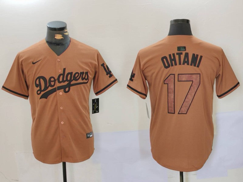 Men’s Los Angeles Dodgers Shohei Ohtani #17 Brown Jersey