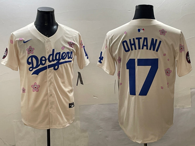 Men’s Los Angeles Dodgers Shohei Ohtani #17 Cream Alternate Jersey