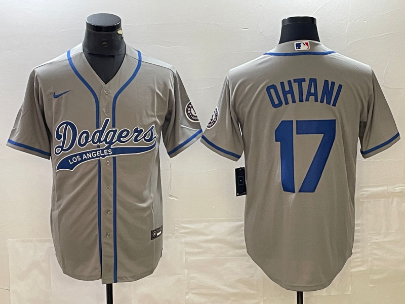 Men’s Los Angeles Dodgers Shohei Ohtani #17 Gray Jersey Joint Edition