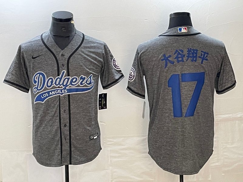 Men’s Los Angeles Dodgers Shohei Ohtani #17 Gray Jersey Joint Edition