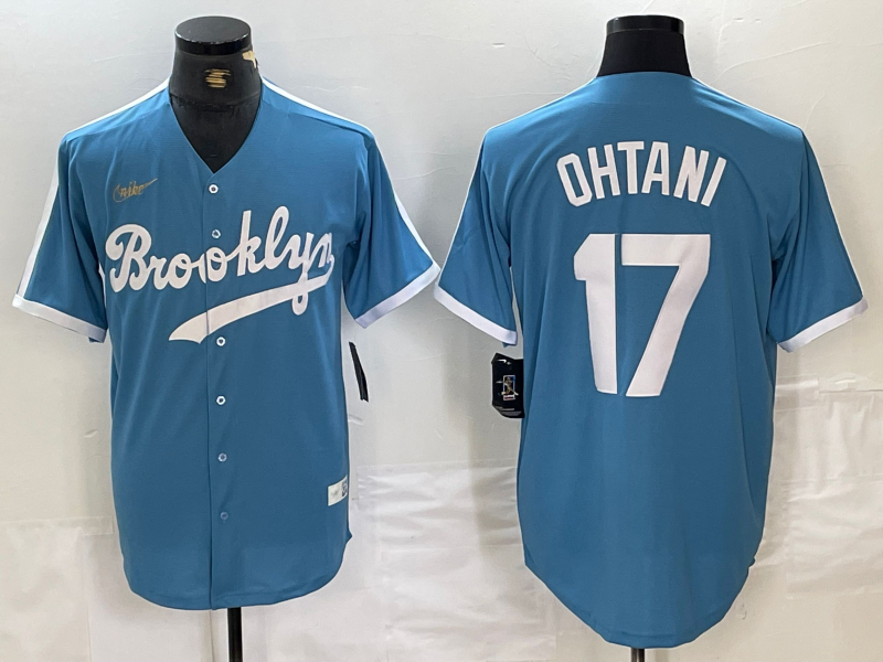 Men’s Los Angeles Dodgers Shohei Ohtani #17 Light Blue Alternate Cooperstown Collection Jersey