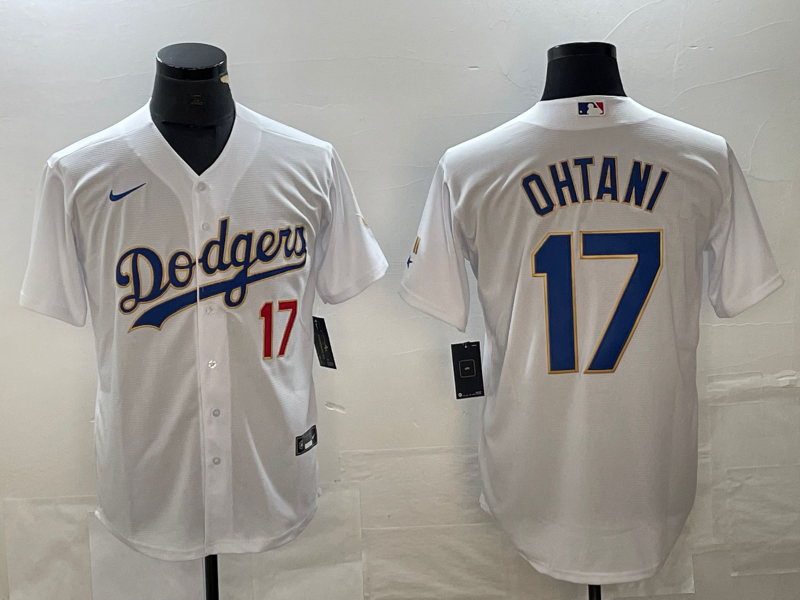 Men’s Los Angeles Dodgers Shohei Ohtani #17 White Authentic Team Jersey