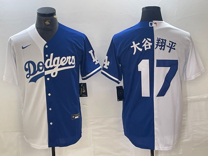 Men’s Los Angeles Dodgers Shohei Ohtani #17 White/Blue Jersey