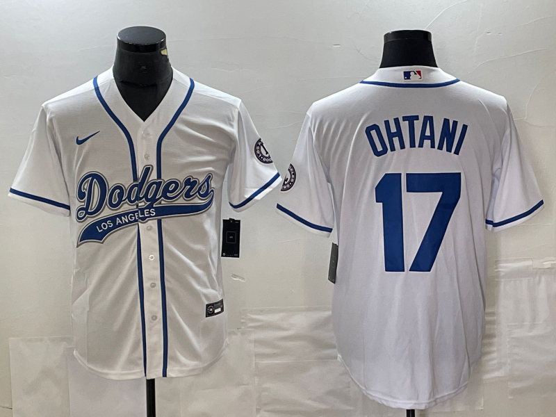 Men’s Los Angeles Dodgers Shohei Ohtani #17 White Jersey Joint Edition