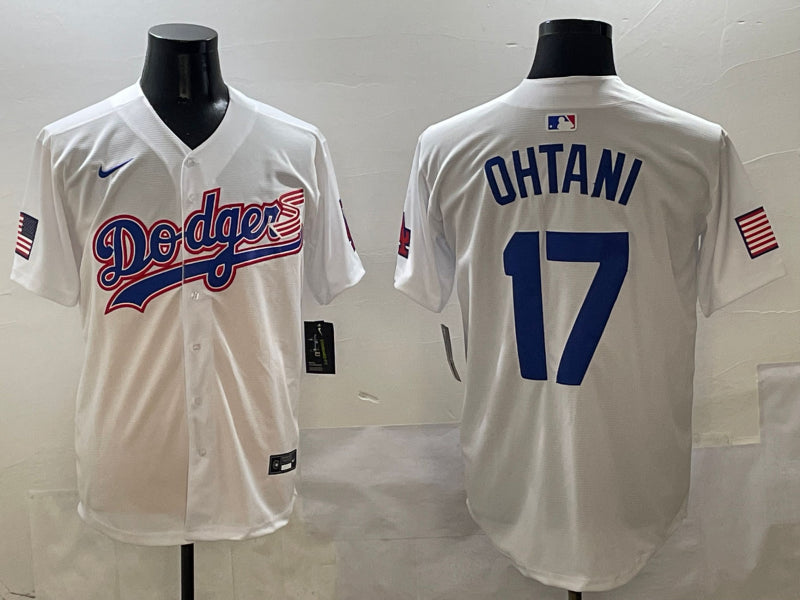 Men’s Los Angeles Dodgers Shohei Ohtani #17 White Team Jersy