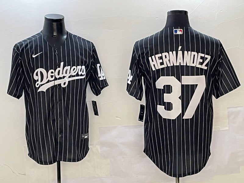 Men’s Los Angeles Dodgers Teoscar Hernandez #37 Black Alternate Limited Jersey