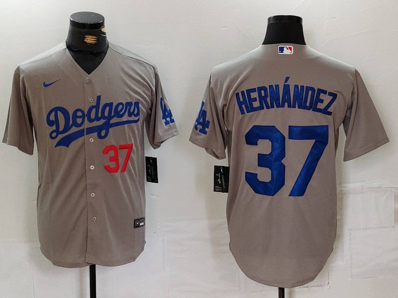 Men’s Los Angeles Dodgers Teoscar Hernandez #37 Gray Limited Jersey