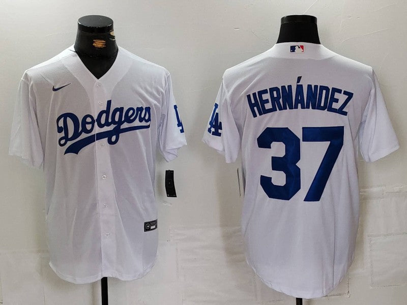 Men’s Los Angeles Dodgers Teoscar Hernandez #37 White Home Jersey