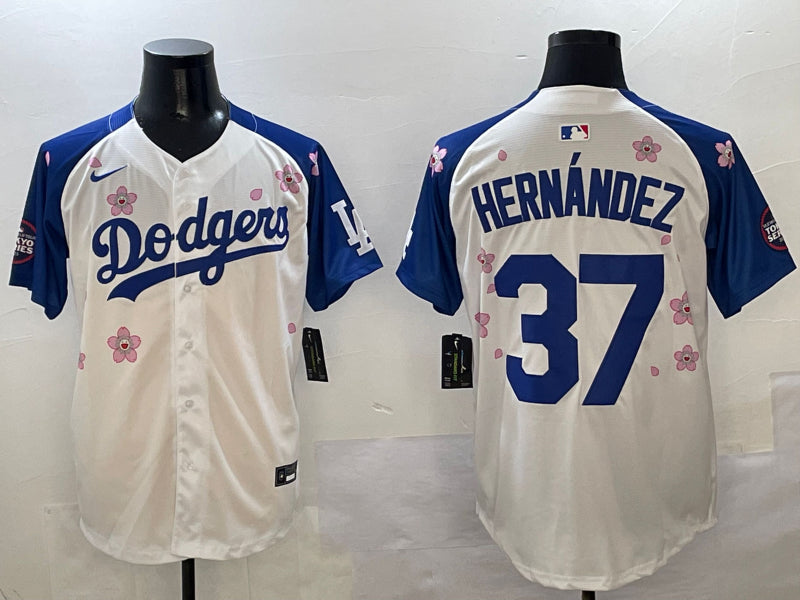 Men’s Los Angeles Dodgers Teoscar Hernandez #37 White Jersey