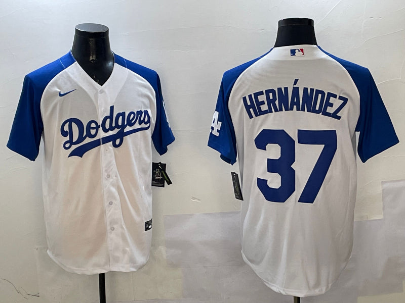 Men’s Los Angeles Dodgers Teoscar Hernandez #37 White Jersey