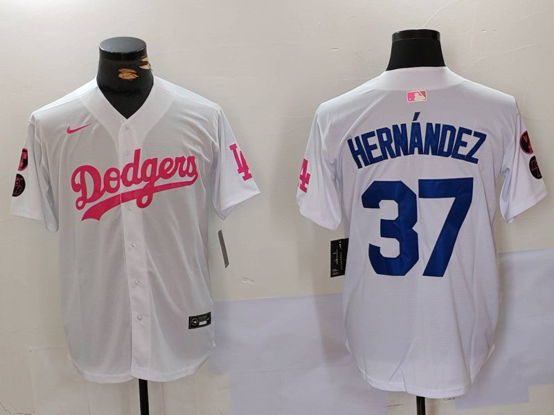 Men’s Los Angeles Dodgers Teoscar Hernandez #37 White Limited Jersey