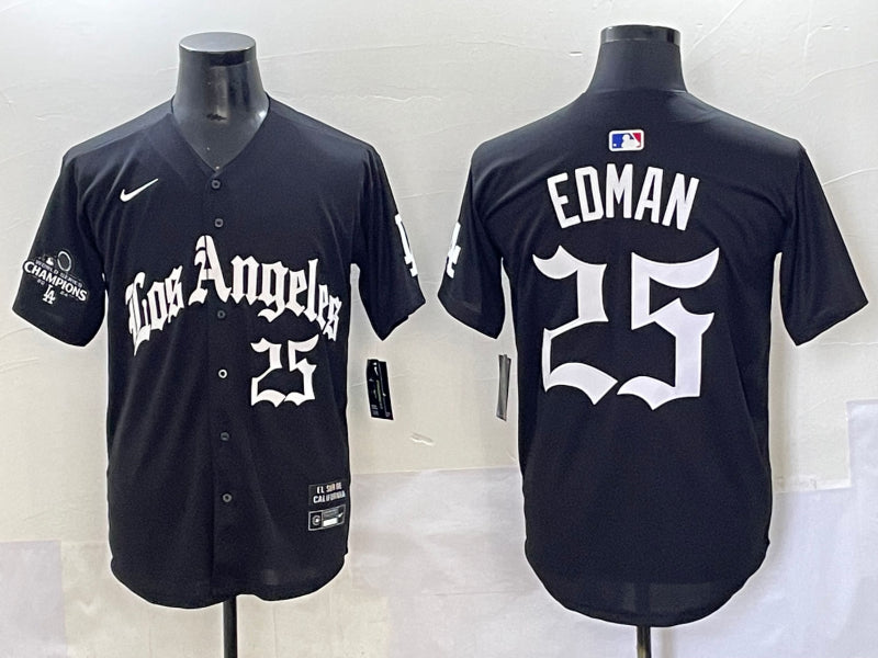 Men’s Los Angeles Dodgers Tommy Edman #25 Black Limited Jersey