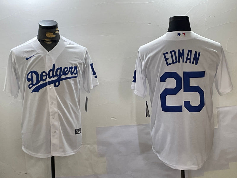 Men’s Los Angeles Dodgers Tommy Edman #25 White Jersey