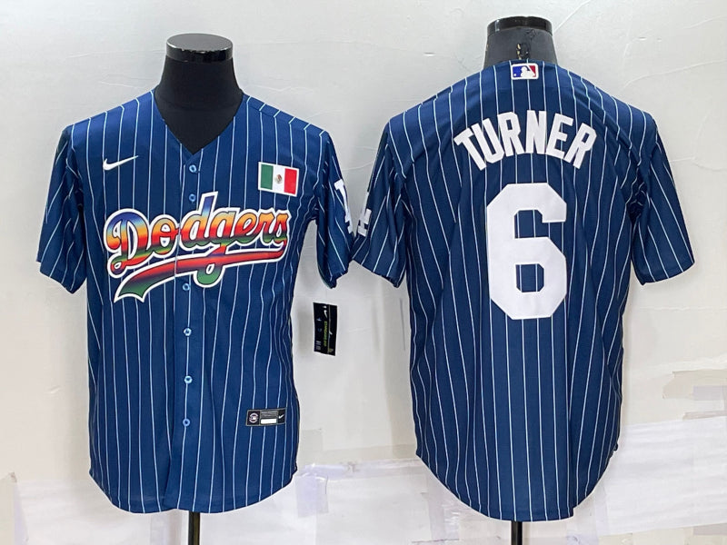 Men’s Los Angeles Dodgers Trea Turner #6 Blue Stitched Jersey