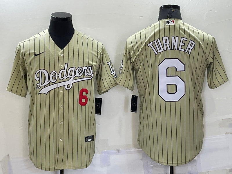 Men’s Los Angeles Dodgers Trea Turner #6 Gold Baseball Jersey