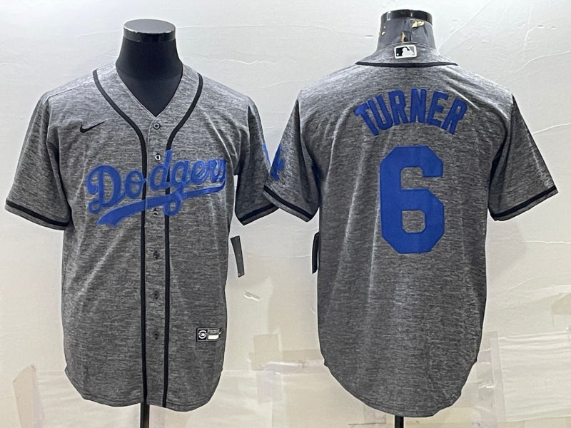 Men’s Los Angeles Dodgers Trea Turner Nike Gray Alternate Team Jersey
