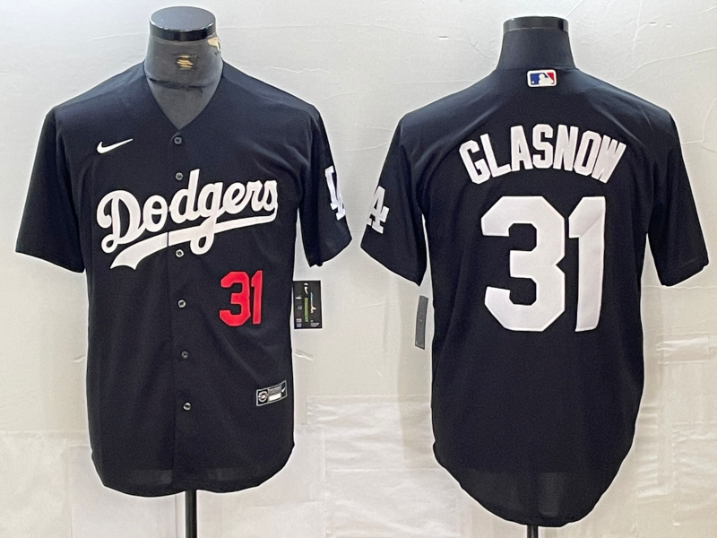 Men’s Los Angeles Dodgers Tyler Glasnow #31 Black Jersey