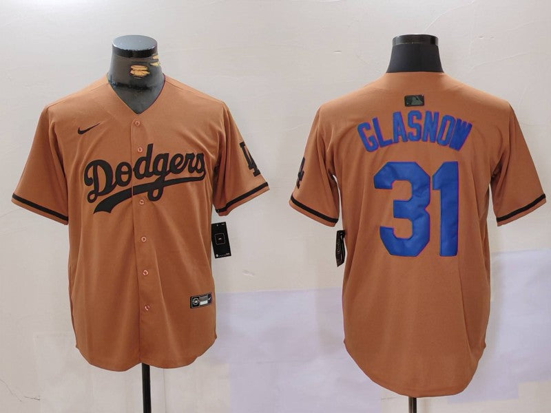Men’s Los Angeles Dodgers Tyler Glasnow #31 Brown Jersey