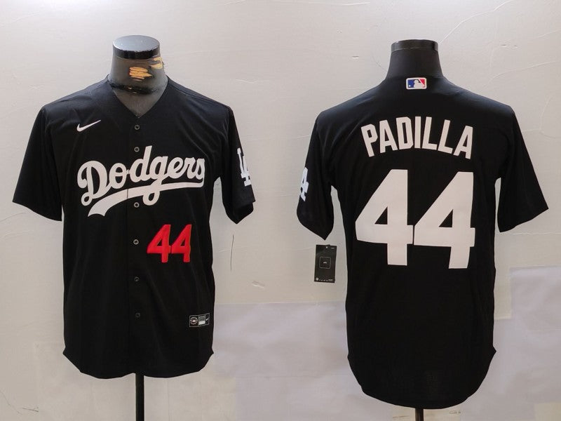 Men’s Los Angeles Dodgers Vicente Padilla #44 Black Jersey
