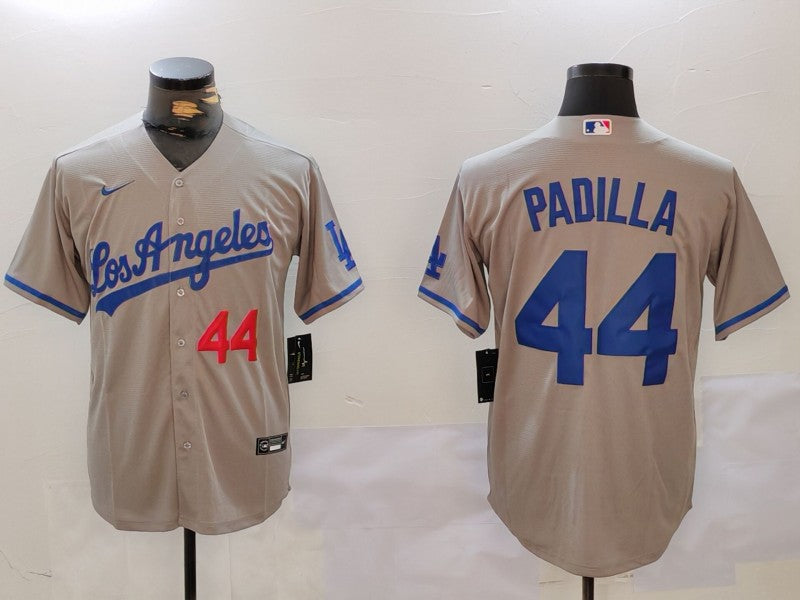 Men’s Los Angeles Dodgers Vicente Padilla #44 Gray Alternate Jersey
