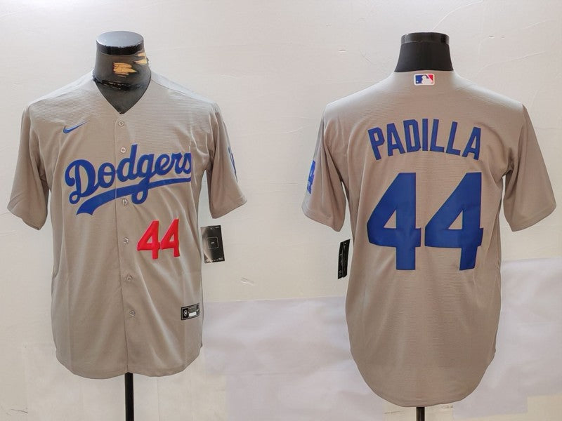 Men’s Los Angeles Dodgers Vicente Padilla #44 Gray Jersey