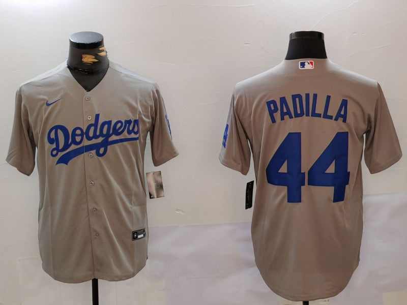 Men’s Los Angeles Dodgers Vicente Padilla #44 Gray Jersey