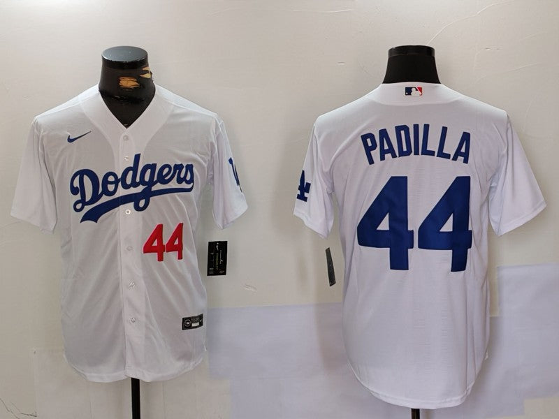 Men’s Los Angeles Dodgers Vicente Padilla #44 White Home Jersey