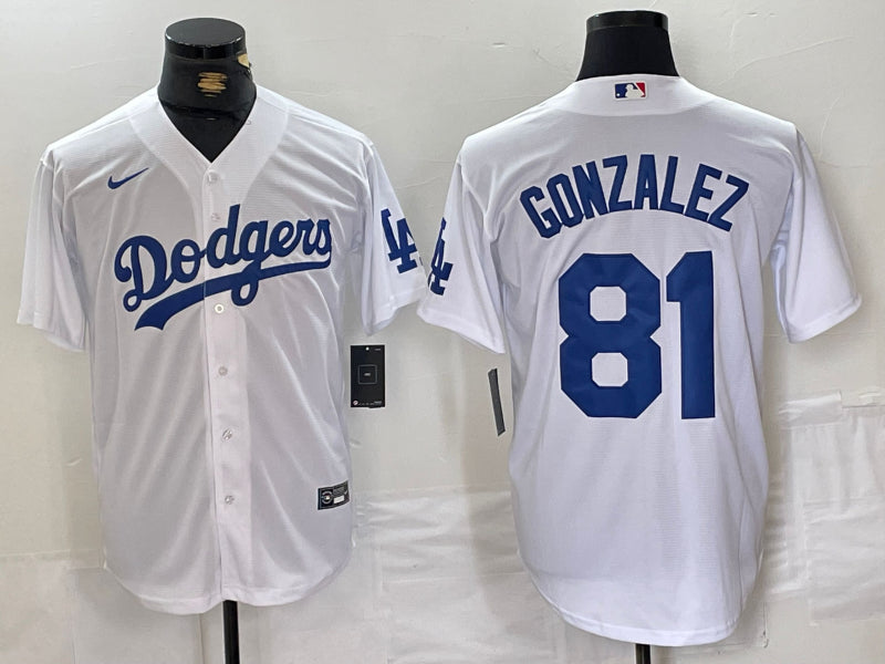 Men’s Los Angeles Dodgers Victor Gonzalez #81 White Limited Jersey
