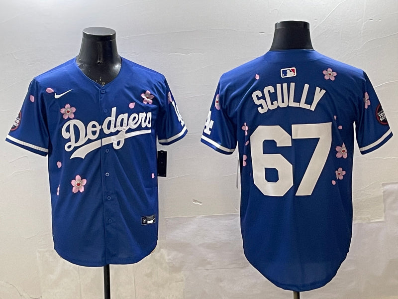 Men’s Los Angeles Dodgers Vince Scully #67 Royal Jersey