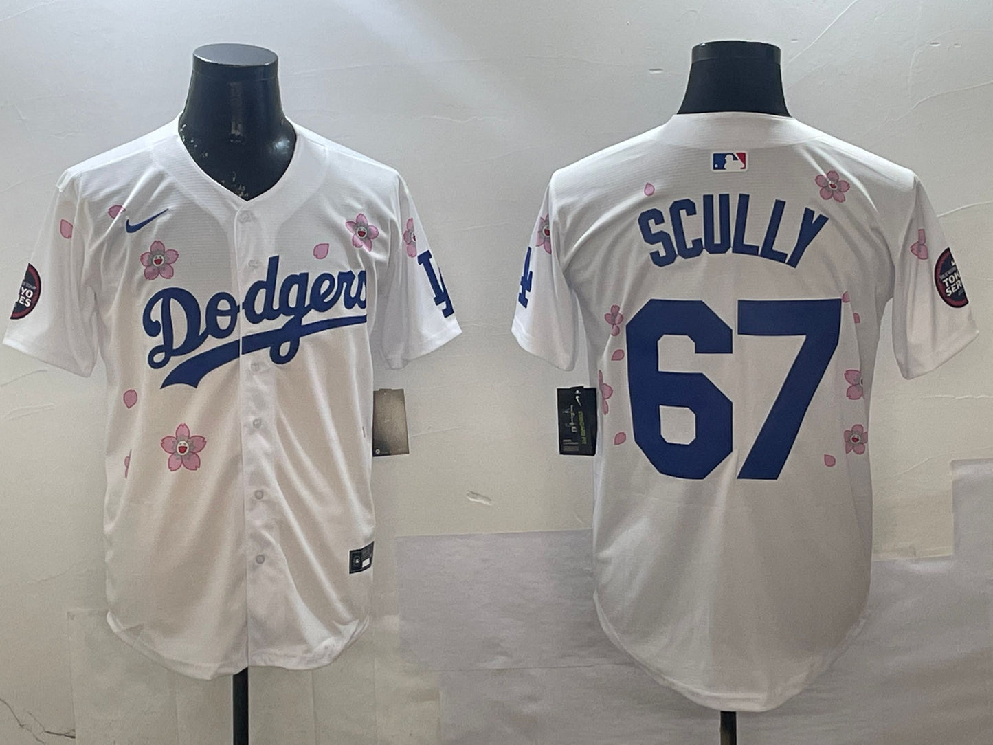 Men’s Los Angeles Dodgers Vince Scully #67 White Jersey