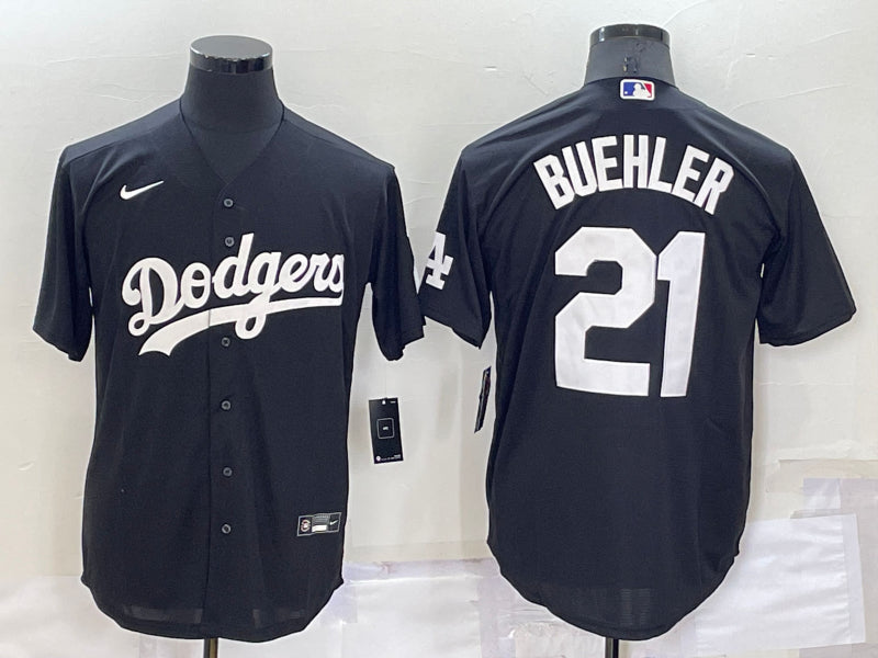 Men’s Los Angeles Dodgers Walker Buehler #21 Black Baseball Jersey