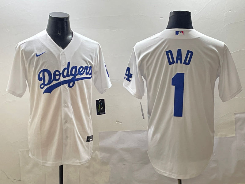 Men’s Los Angeles Dodgers White #1 Dad Jersey