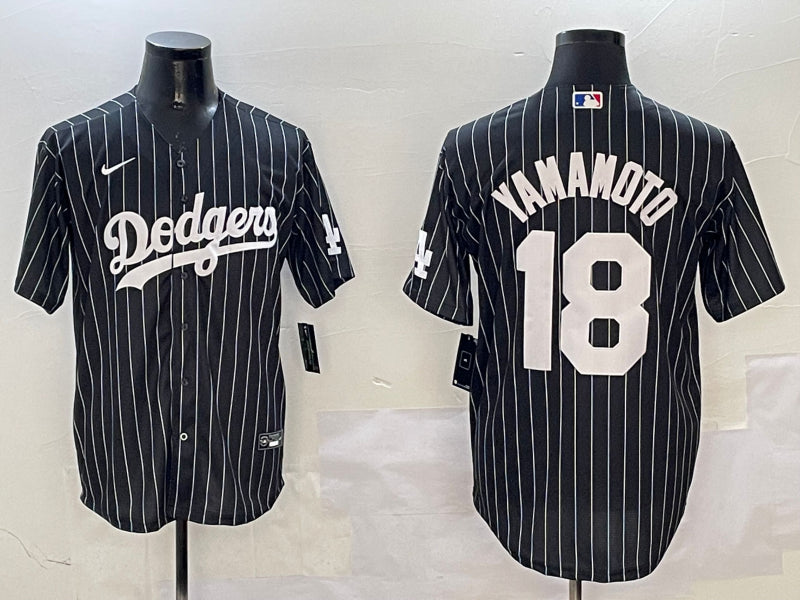 Men’s Los Angeles Dodgers Yoshinobu Yamamoto #18 Black Alternate Limited Jersey