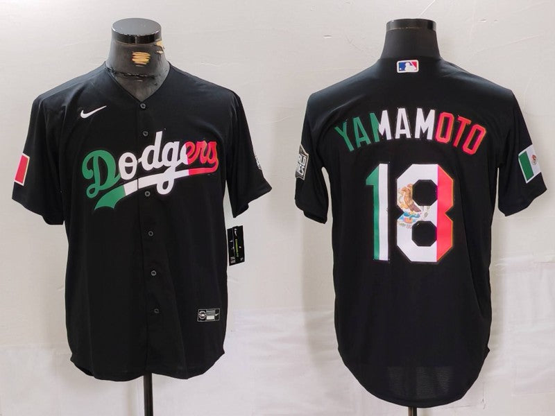 Men’s Los Angeles Dodgers Yoshinobu Yamamoto #18 Black Jersey