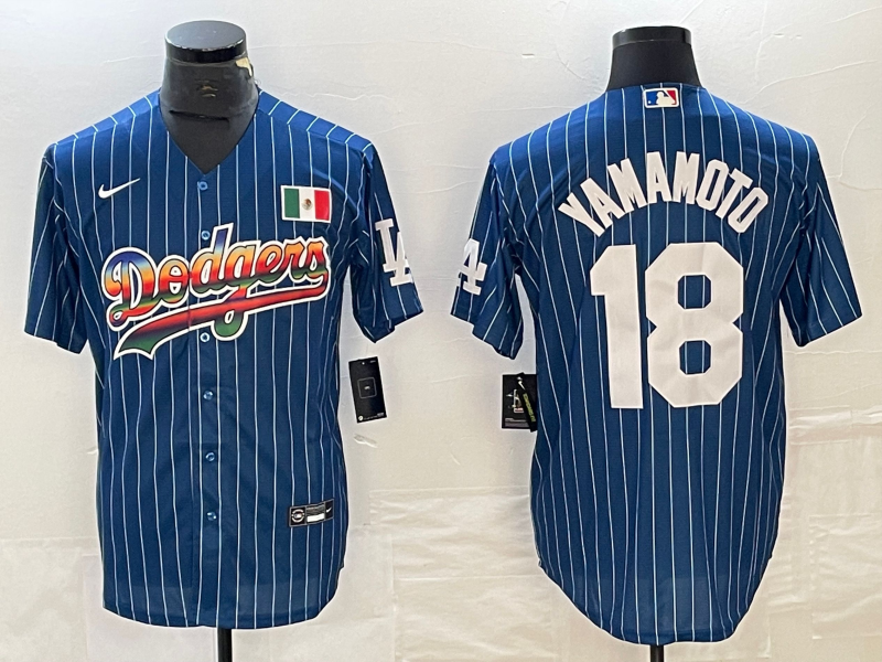 Men’s Los Angeles Dodgers Yoshinobu Yamamoto #18 Blue Jersey