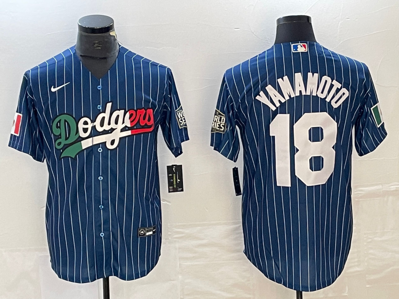 Men’s Los Angeles Dodgers Yoshinobu Yamamoto #18 Blue Jersey