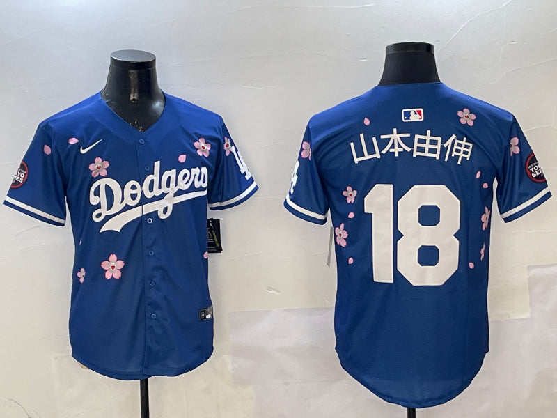 Men’s Los Angeles Dodgers Yoshinobu Yamamoto #18 Royal Alternate Jersey