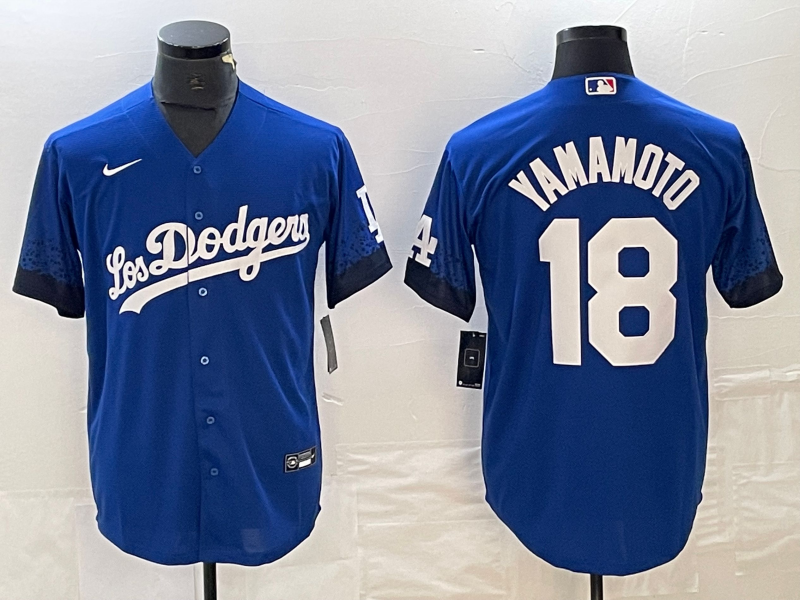 Men’s Los Angeles Dodgers Yoshinobu Yamamoto #18 Royal City Connect Jersey