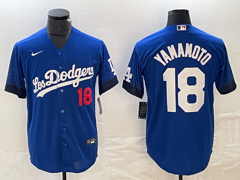 Men’s Los Angeles Dodgers Yoshinobu Yamamoto #18 Royal City Connect Jersey