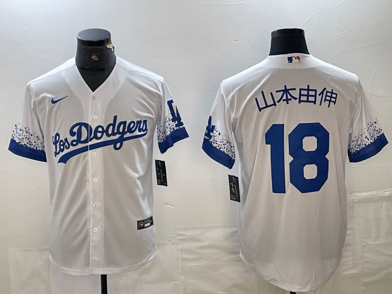 Men’s Los Angeles Dodgers Yoshinobu Yamamoto #18 White Alternate Jersey