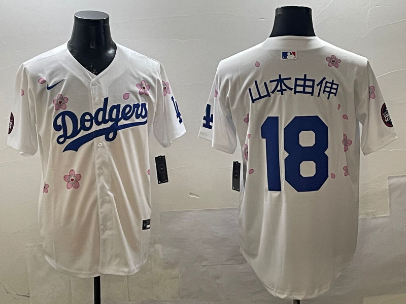 Men’s Los Angeles Dodgers Yoshinobu Yamamoto #18 White Alternate Jersey