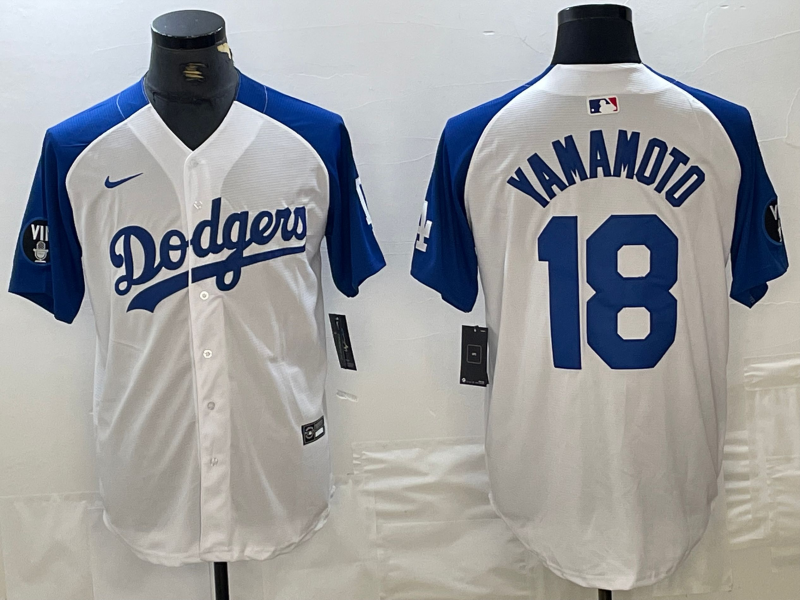 Men’s Los Angeles Dodgers Yoshinobu Yamamoto #18 White Authentic Jersey