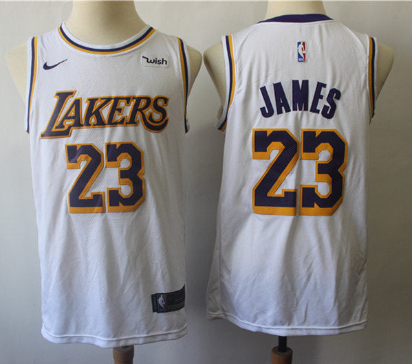 Men’s Los Angeles Lakers #23 LeBron James Nike White Association Edition Swingman Jersey