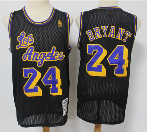 Men’s Los Angeles Lakers #24 Kobe Bryant Black Mitchell & Ness 1996-97 Hardwood Classics Reload Swingman Jersey