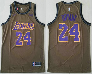 Men’s Los Angeles Lakers #24 Kobe Bryant Olive Nike Swingman Jersey