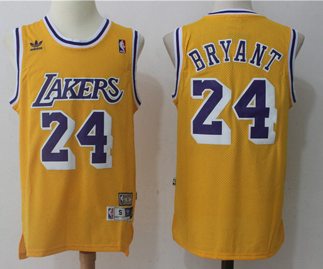 Men’s Los Angeles Lakers #24 Kobe Bryant Yellow Swingman Throwback Jersey