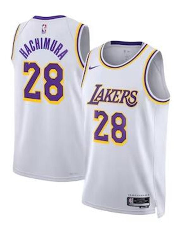 Mens Los Angeles Lakers #28 Rui Hachimura White Association Edition Jersey